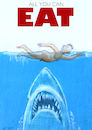Cartoon: All you can eat - Jaws-Parodie (small) by ugli tagged jaws,parodie,all,you,can,eat,der,weiße,hai,spielberg,hommage,hollywood,horrorfilm,abenteuer,monster,klassiker,satire