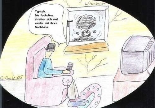Cartoon: Nachbarschaftsstreit.. (medium) by Schmierfink tagged konflikt,nachbarschaftsstreit,gesellschaft,streit,nachbarschaft,atompilz,atomkrieg,krieg