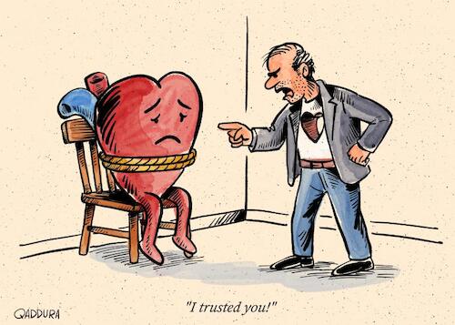 Cartoon: Love is Blind (medium) by Ahmad Qaddura tagged love