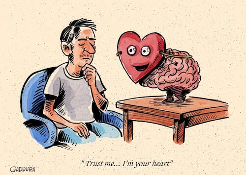 Cartoon: Love is Blind (medium) by Ahmad Qaddura tagged love