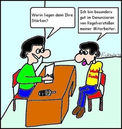 Cartoon: Das Bewerbungsgespräch... (medium) by Honk1978 tagged bewerbungsgespräch,bewerbung,männer,chef,bewerber,denunziant,gesellschaft