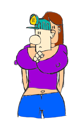 Cartoon: Lost (medium) by Xisto Ventura tagged boobs