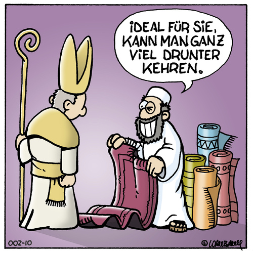 Cartoon: Katholischer Teppich (medium) by Rovey tagged katholische,kirche,vatikan,missbrauch,teppich,händler,bischof,religion,vertuschen,verantwortung,geistlicher,pädophilie,skandal,sünde,katholische kirche,vatikan,ratzinger,teppich,händler,bischof,religion,vertuschen,verantwortung,geistlicher,pädophilie,skandal,sünde,missbrauch,sexueller missbrauch,gewalt,katholische,kirche,sexueller