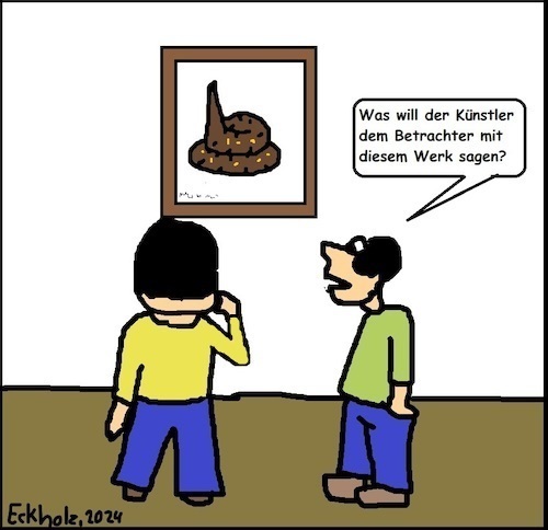 Cartoon: Kunst... (medium) by Kritzelklops tagged kunst,kot,kacke,scheisse,galerie,gemälde,ausstellung,museum,männer,gesellschaft