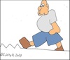 Cartoon: Ohne Worte (small) by Kritzelklops tagged mann,zickzacklinie,ebenheit,plattfuss,übergewicht,schwerfälligkeit,schwergewicht