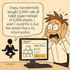 Cartoon: Agent Mode Makes an Ooopsie... (small) by PoliticoLoco tagged aiart,satirecartoon,techhumor,agentmode,toiletpaperfail,aigonewrong