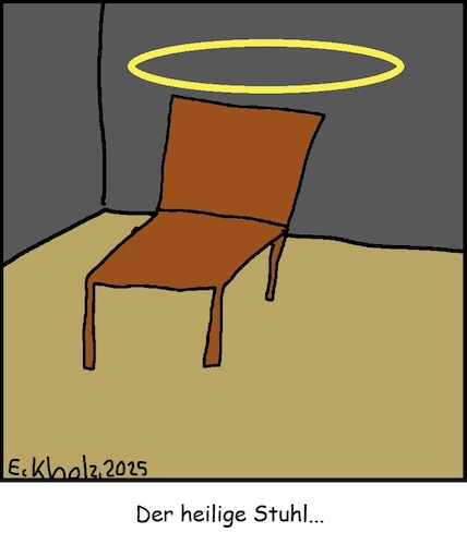 Cartoon: Der heilige Stuhl... (medium) by Kritzelhonk tagged stuhl,heilig,allegorie,heiligenschein,glorie,sprache,idiom,redensart