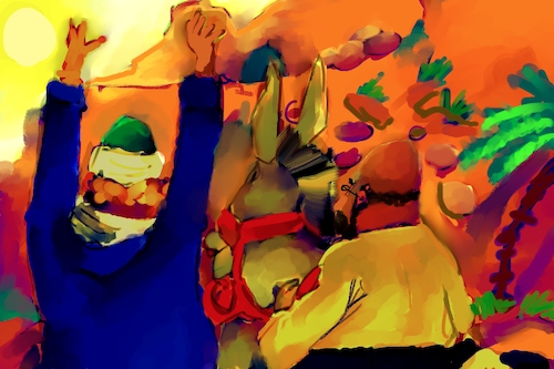 Cartoon: THE UNLEASHING HELL (medium) by Al-Mousawi79 tagged cartoon