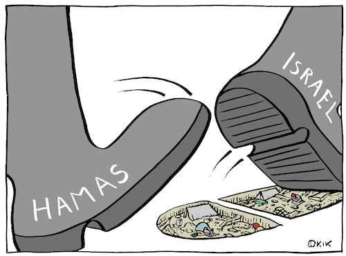 Cartoon: Gaza (medium) by Kik tagged gaza,hamas,israel,war,murder,death,dead,hunger,terrorism