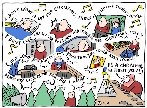 Cartoon: Mariah Carey (medium) by Kik tagged christmas,mariah,carey,alliwantforchristmas,newyear,celebration