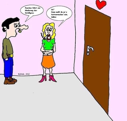 Cartoon: Die Risiken des Rauchens... (medium) by Mr Speck tagged rauchen,riskien,dummheit,gesundheit,mann,frau,prostiierte,gesellschaft,zigaretten,stupidität