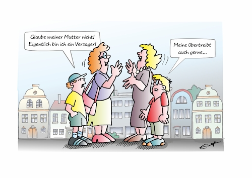 Cartoon: Mütter! (medium) by Bernd Eisert tagged mutter,sohn,erziehung,stolz,übertreiben,selbstkritik,mutter,sohn,erziehung,stolz,übertreiben,selbstkritik