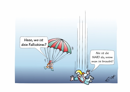 Cartoon: NATOversagen (medium) by Bernd Eisert tagged nato,trump,versagen,partner,hilfe,absprung,fall,sicherheit,nato,trump,versagen,partner,hilfe,absprung,fall,sicherheit