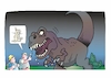 Cartoon: Falsche App (small) by Bernd Eisert tagged wanderer,dinosaurier,angriff,handy,app,kaninchen,falschmeldung