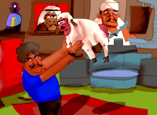 Cartoon: fat sheep (medium) by beef tagged cartoon