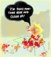 Cartoon: Clean Up Now (small) by omoko tagged catastrophy,mess,battlefield,baby,donald,trump,president,mr,predator,don,dump,clean,up,ready,done,dirty,war,leftovers,omoko