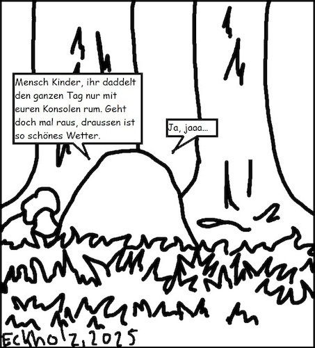 Cartoon: Jajaaa... (medium) by Kritzelspacko78 tagged jugend,ameisen,konsolen,daddeln,gesellschaft,wald,unlust,gleichgültigkeit,ignoranz,insekten,ameisenhügel