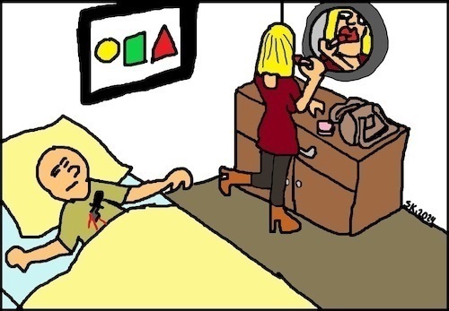 Cartoon: Psycho-Mädchen... (medium) by Kritzelspacko78 tagged psychomädchen,mädchen,frau,psycho,mord,mann,schminken,horror,gewalt,splatter,blut