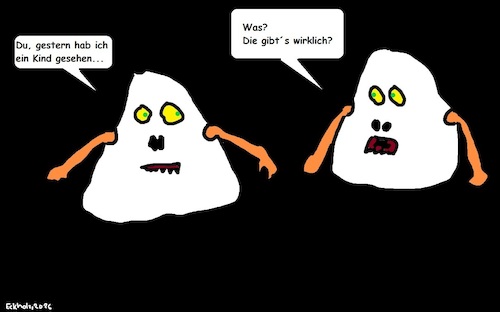 Cartoon: Die gibts wirklich? (medium) by Klops tagged angst,geister,gespenster,kinder