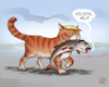 Cartoon: Big Catch (small) by Cyberwolf tagged trump,maduro,venezuela,crisis,dictator,putin,war,criminal,cat,fish,metaphor