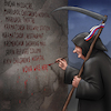 Cartoon: Vova was here (small) by Cyberwolf tagged grim,reaper,scythe,massacre,putin,war,criminal,death,russian,agression,civilian,victims,blood
