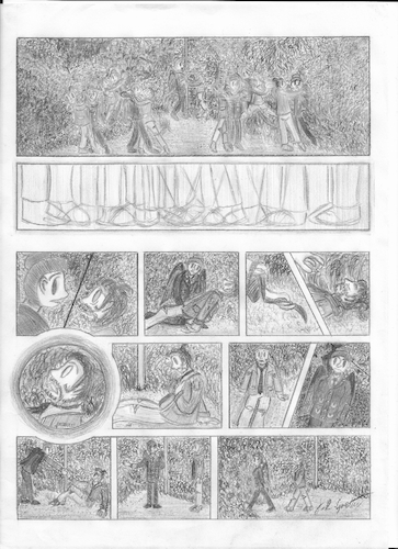 Cartoon: Grapevine - Illustrated (medium) by Grettoonist tagged grapevine,comic,art,abstract,surreal,death,homelessness,nighttime,angel,dance
