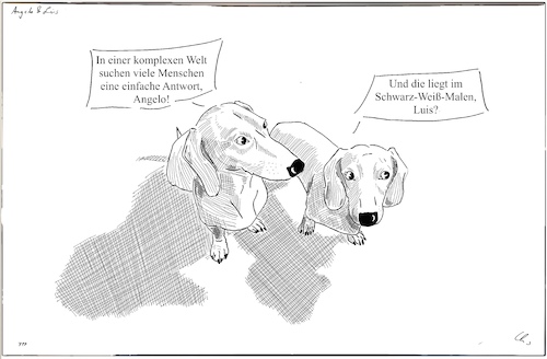 Cartoon: Komplexe Welt (medium) by ChrisHolt tagged lösungsansätze,dackelsicht