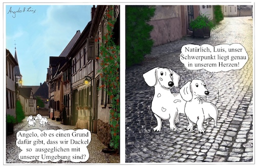Cartoon: Schwerpunkt (medium) by ChrisHolt tagged glück,dackelsicht