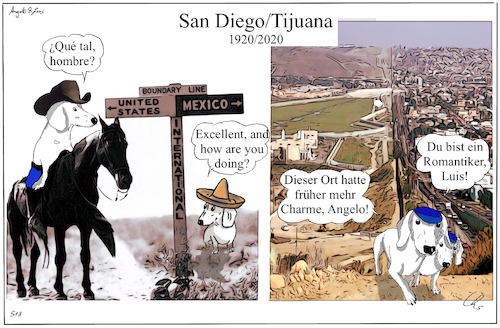 Cartoon: Tijuana (medium) by ChrisHolt tagged beschränkungen,dackelsicht