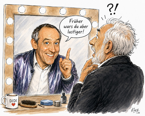 Cartoon: Didi (medium) by fkiwy tagged dieter,hallervorden,didi,cdu,sachsen,anhalt,wahlkampf,satire,meinungsfreiheit