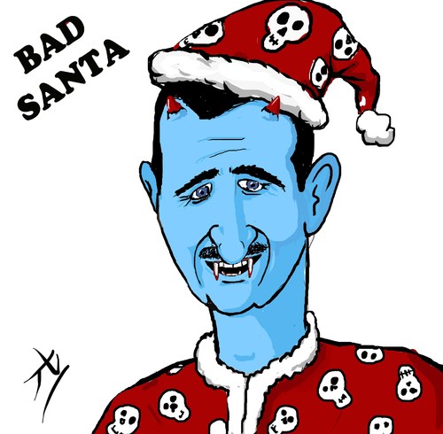 Cartoon: bad santa (medium) by yaserabohamed tagged bashar,alassad