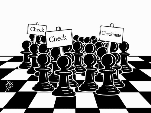 Cartoon: Checkmate (medium) by yaserabohamed tagged checkmate,check,chess