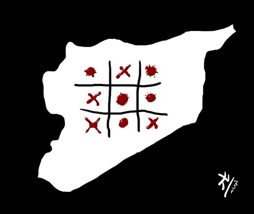 Cartoon: Deadly game (medium) by yaserabohamed tagged syria,game,blood