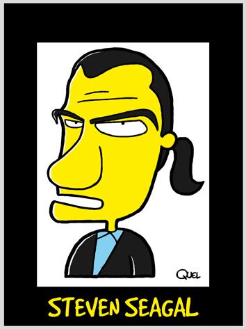 Cartoon: STEVEN SEAGAL CARICATURE (medium) by QUEL tagged steven,seagal,caricature