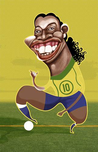 Cartoon: Ronaldinho gaucho (medium) by pincho tagged ronaldinho,gaucho,seleccion,brasil,futbol,mundial,sudafrica