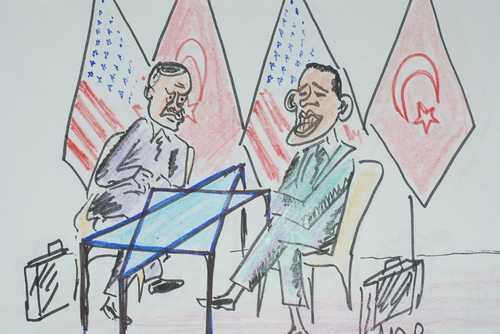 Cartoon: obama erdogan (medium) by MSB tagged erdogan,obama