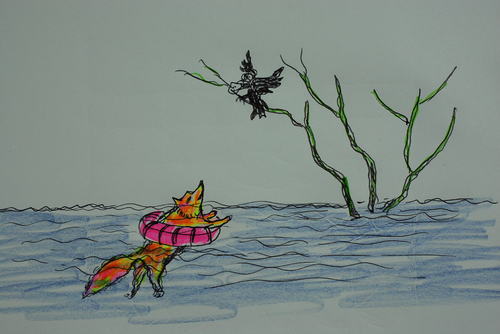 Cartoon: tilki ile karga (medium) by MSB tagged tilki,ile,karga