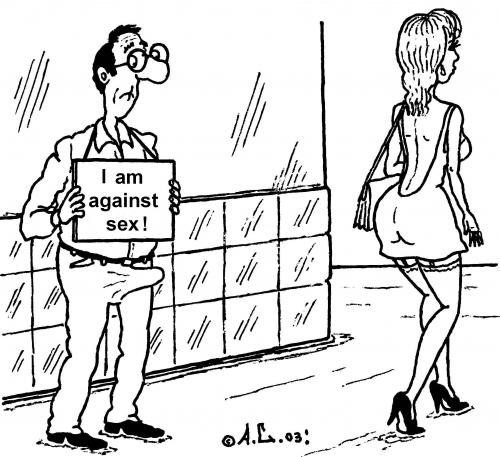 Cartoon: Against Sex (medium) by Aleksandr Salamatin tagged 
