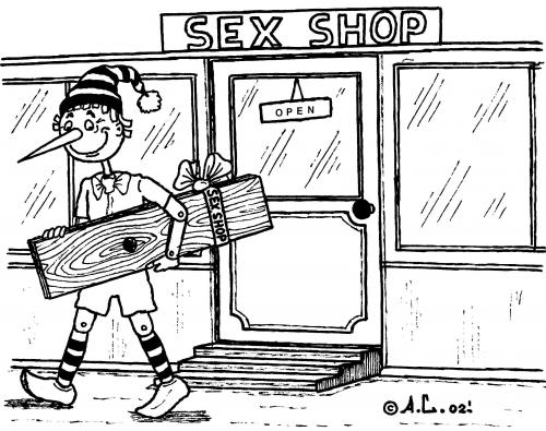 Cartoon: Pinocchio (medium) by Aleksandr Salamatin tagged shop,pinocchio