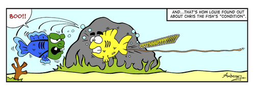 Cartoon: Chris the Fish (medium) by Gopher-It Comics tagged gopherit,ambrose,christhefish,fish,poop