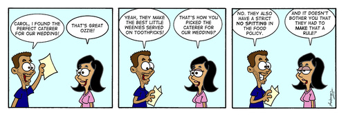 Cartoon: Wedding Caterer (medium) by Gopher-It Comics tagged ambrose,gopherit,hitched,married,couples,wedding