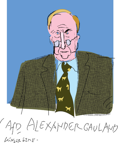 Cartoon: AfD candidate A Gauland (medium) by gungor tagged german,election,2025,german,election,2025