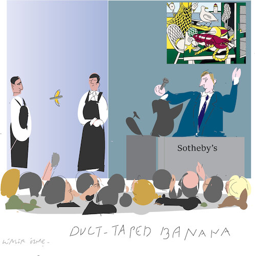 Cartoon: Art world gone mad (medium) by gungor tagged taped,banana,taped,banana