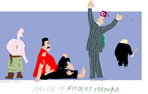 Cartoon: Battle of N.Maduro (medium) by gungor tagged venezuela,venezuela