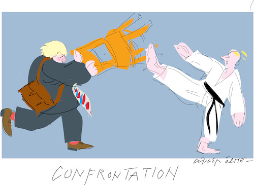 Cartoon: Boris versus Putin (medium) by gungor tagged putin,versus,boris,johnson,10,putin,versus,boris,johnson,10