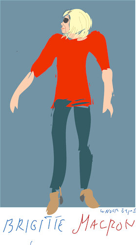 Brigitte Macron (medium) Cartoon: Brigitte Macron (medium) by gungor tagged french,first,lady,french,first,lady