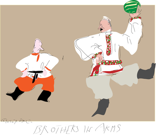 Cartoon: Brothers in Arms (medium) by gungor tagged belarus,belarus