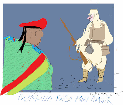 Cartoon: Burkina Faso and France (medium) by gungor tagged burkina,faso,and,france,burkina,faso,and,france