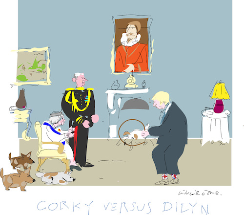 Cartoon: Corky versus Dilyn (medium) by gungor tagged uk,uk