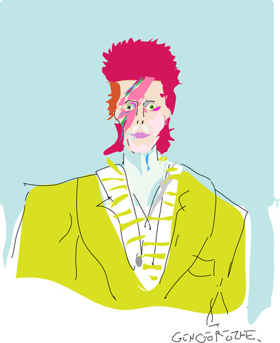 Cartoon: D Bowie (medium) by gungor tagged music